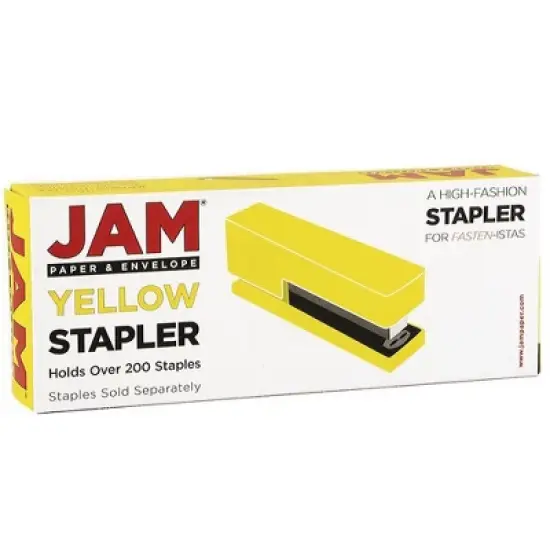 JAM Paper Modern Desk Stapler - Yellow: Plastic Office Fastener, 1.12" Height, 2.5" Width image {2}