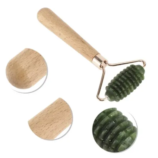 Unique Bargains Portable Single Thorn Head Facial Roller Deep Green 1 Pc image {2}