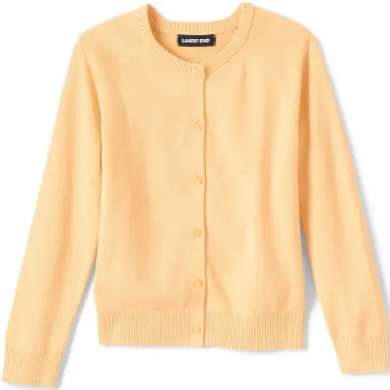 Lands' End School Uniform Girls Cotton Modal Cardigan Sweater image {7}