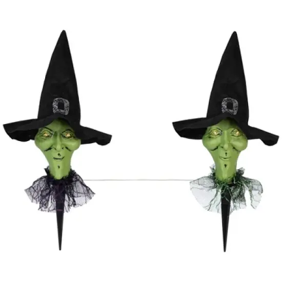Northlight LED Lighted Smirking Witch Halloween Outdoor Pathway Markers - 17" - Set of 3 image {5}