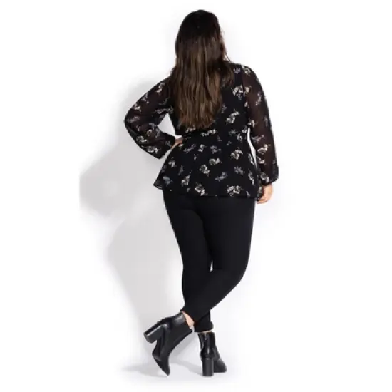 Women's Plus Size Sabine Stripe Pant - black | CITY CHIC image {1}