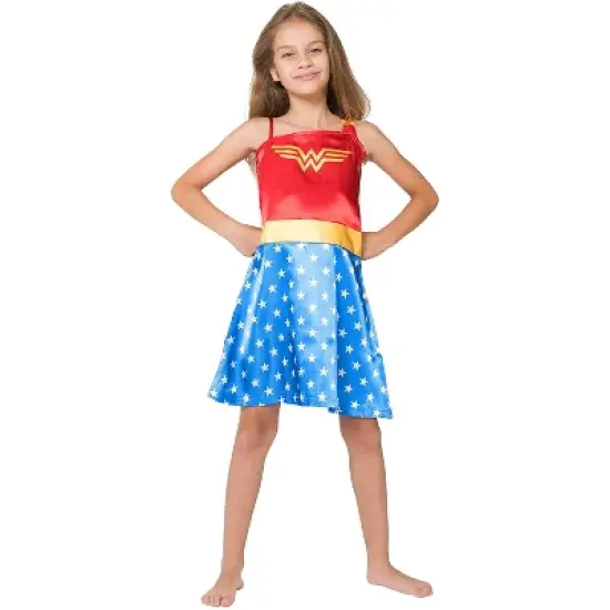 DC Comics Little Girls Wonder Woman Costume Pajama Nightgown Multi image {5}