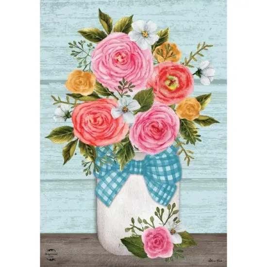 Rose Jar Spring Garden Flag 18" x 12.5" Briarwood Lane image {4}