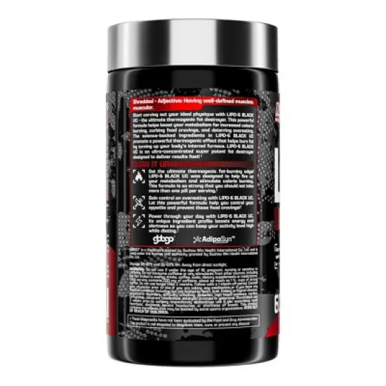 Nutrex Research Lipo 6 Black UC| Thermogenic Energizing Fat Burner Supplement, Increase Weight Loss, Energy & Intense Focus |Capsule, 60Count image {2}