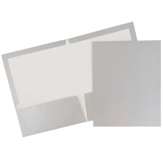 JAM 6pk Glossy Paper Folder 2 Pocket - Silver image {1}