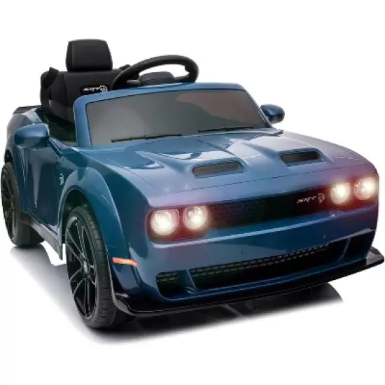 Kids Electric Car | Licensed Dodge Challenger Ride-On 12V Battery-Powered Vehicle with Remote, LED Lights, Bluetooth, MP3 for Boys and Girls image {7}