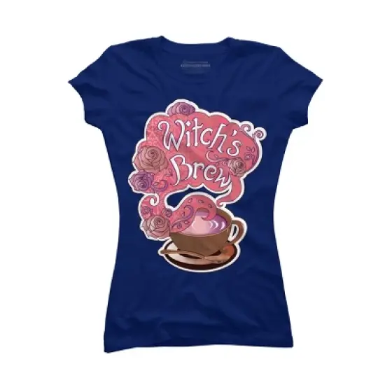 Junior's Design By Humans Witch's Brew Cup of Coffee Pretty Halloween Concoction Shirt By TronicTees T-Shirt image {6}