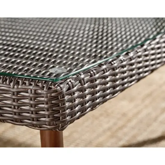 4pc All-Weather Wicker Athens Outdoor Conversation Set with 35" Coffee Table - Brown - Alaterre Furniture image {12}