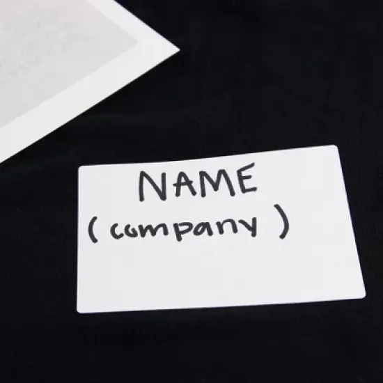 SICURIX Plain Adhesive Badges, White, 100 Per Pack, 6 Packs image {3}