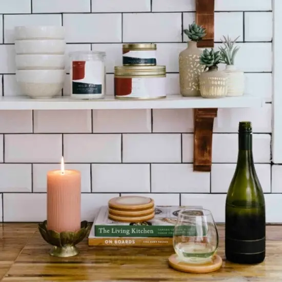 Storied Home Stoneware Reactive Glaze Coasters, Set of 4 image {3}