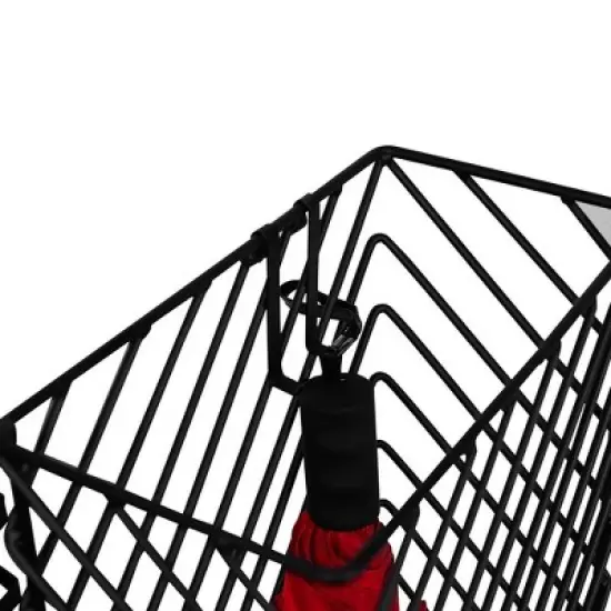 BirdRock Home Umbrella Holder Stand with Removable Water Tray - Diagonal Design - Black image {1}