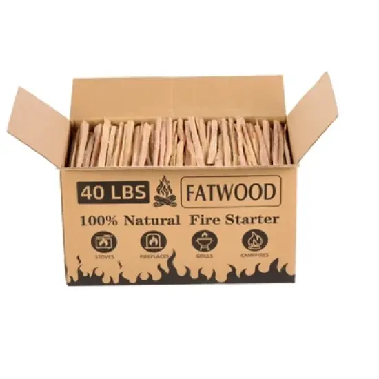 HANPURE 40 Lbs Fatwood Fire Starter Sticks, 100% Natural Kindling wood, Pine Firewood Firestarter for Campfire, Stove, Fireplace, Bonfires, Grill image {4}