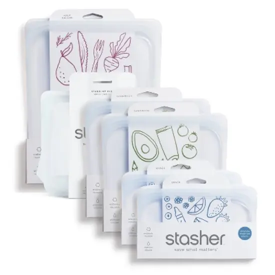 Stasher Reusable Bags Starter Set Plus - 6pk - Clear image {5}