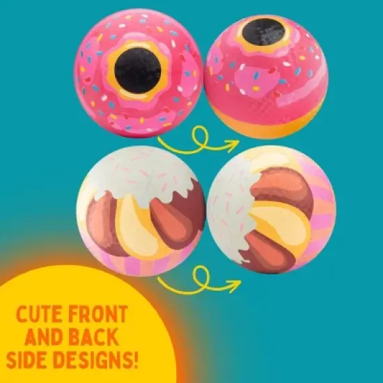 Dessert Themed Gaga Ball Playground Balls (8.5 inches) w Air Pump- Durable Rubber Fun Pack for Recess, Kickball, Gagaball Official Play & School image {4}