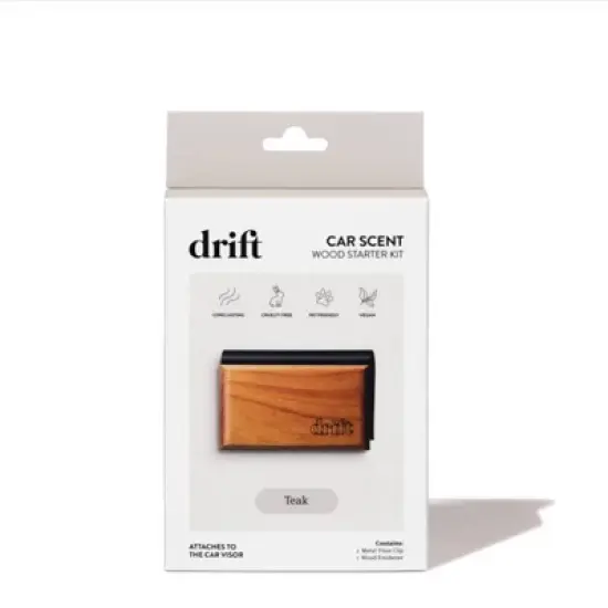 Drift Co Car Air Freshener Wood Starter Set Teak Scent: Drift Goods Wooden Freshener, Best Fragrance for Cars image {2}
