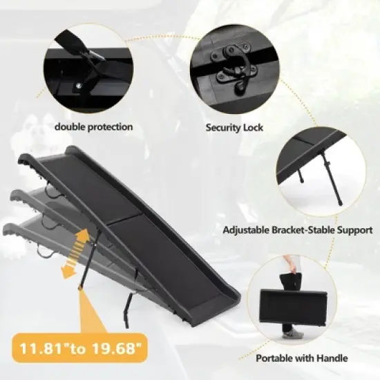 Sandinrayli Folding Portable Dog Ramp for Cars Trucks SUVs 61 in. L image {2}