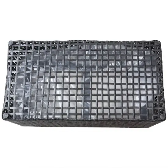 Sunnydaze 2-Section Rectangle Polyrattan Indoor Planters - 21.5" W x 11.5" D x 9.25" H - 2-Pack image {2}