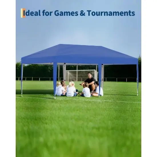 10x20 ft Heavy-Duty Pop-Up Outdoor Canopy with 6 Walls, 3 Heights. Includes Bag, Weights, Stakes & Ropes image {6}