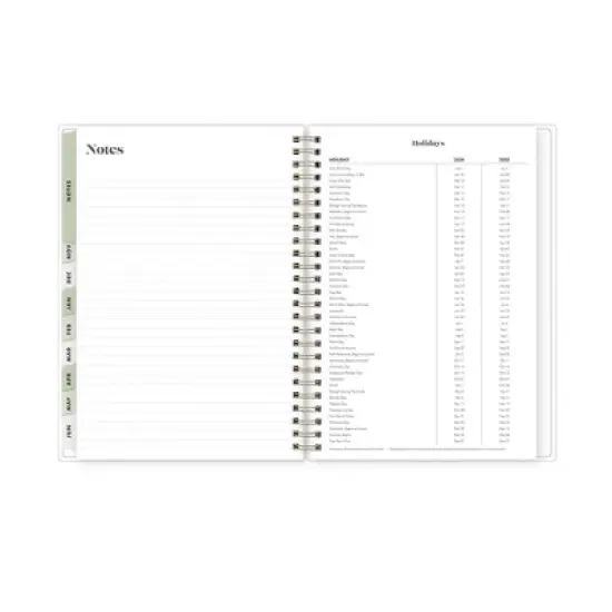 The Everygirl X Day Designer 2024-25 Weekly/Monthly Planner with Notes 8.625"x5.875" Wirebound Frosted PP Floral Olive: Student Day Planner image {11}