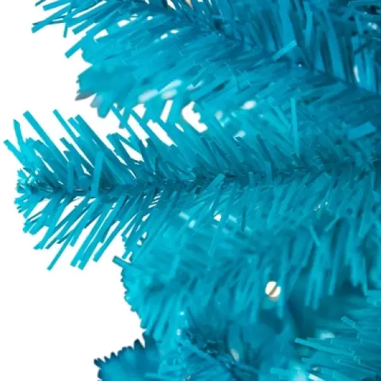 Northlight Pre-Lit Medium Pine Artificial Christmas Tree - 6' - Turquoise - Clear Lights image {5}