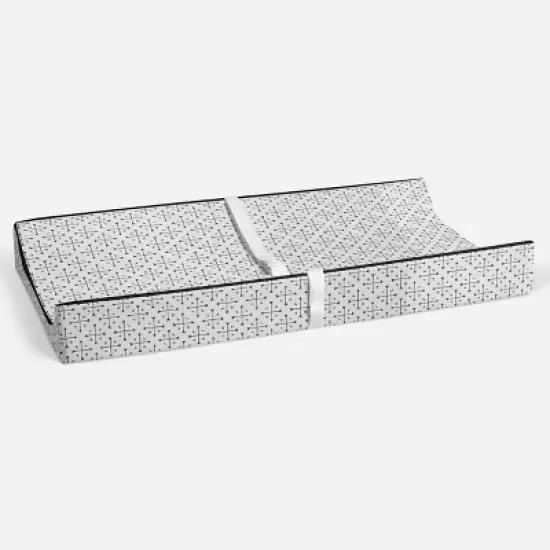 Bacati - Love Quilted Muslin Changing Pad Cover Black image {3}