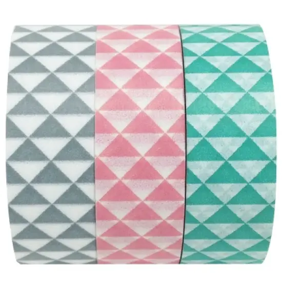 Wrapables Vector Triangles Japanese Washi Masking Tape (Set of 3) image {3}