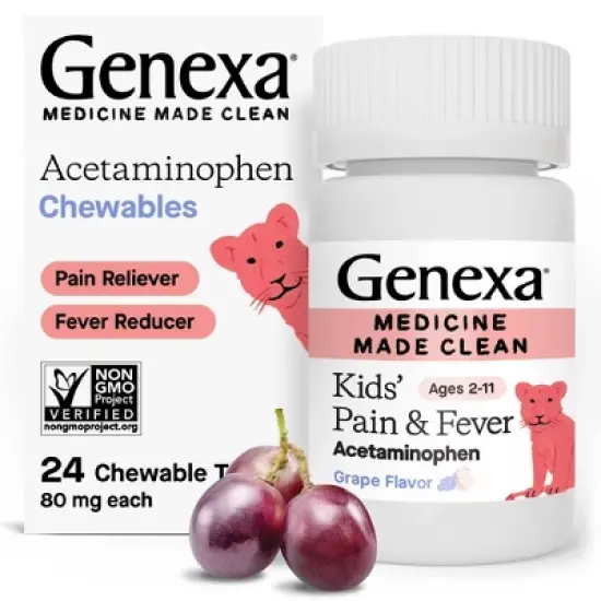 Genexa Kids' Pain & Fever Chewables - Acetaminophen - Grape - 24ct image {8}