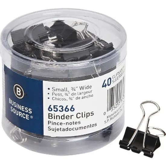 Business Source Binder Clips Small 12/PK Black 65366 image {1}