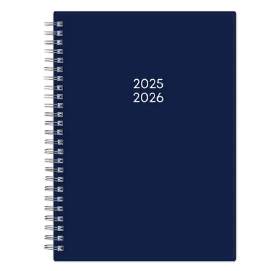Blue Sky 5.875"x8.625" 2025-2026 Weekly/Monthly Wirebound Planner Notes Solid Navy Blue image {12}