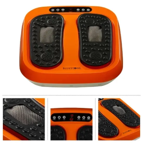Foot Massager &ndash; Vibrating Platform with Rotating Acupressure for Feet and Legs with Remote Control Included by Bluestone (Orange) image {5}