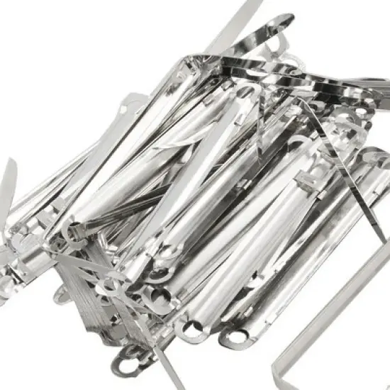 Unique Bargains Office Home Metal Organizer Binder Documents Clips Paper Fasteners 50 Pcs image {4}