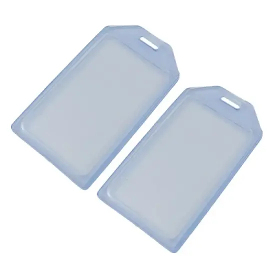 Unique Bargains 5 Pcs Soft Plastic Vertical Business ID Card Holder Clear Blue image {4}