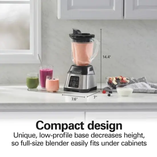 Hamilton Beach Smoothie Smart Electronic Blender 40 Oz. Glass Jar Auto Smoothie Program 56208: 850W, 3 Speeds, Dishwasher-Safe image {4}