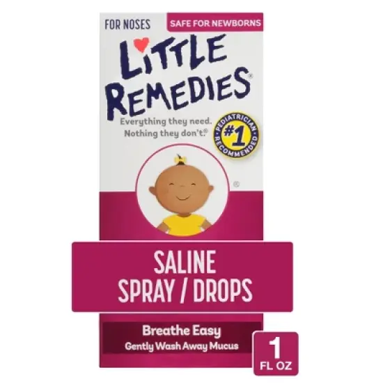 Little Remedies Saline Spray and Drops, Safe for Newborn Babies - 1 fl oz image {8}