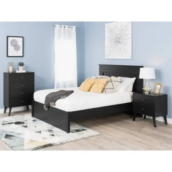 Mid Century Modern 2 Drawer Wide Nightstand  - Prepac image {7}