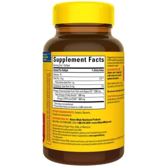 Nature Made Fish Oil Algae Blend Softgels - 60ct image {1}