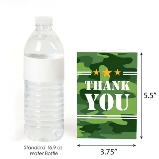 Big Dot of Happiness Camo Hero - Army Military Camouflage Party Thank You Cards (8 count) image {2}