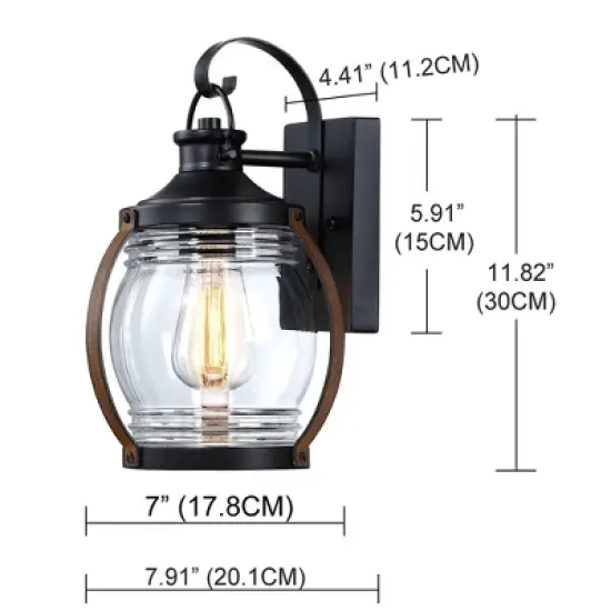 Outdoor Wall Lantern with Architectural Sconces Matte Black - Wellfor image {7}