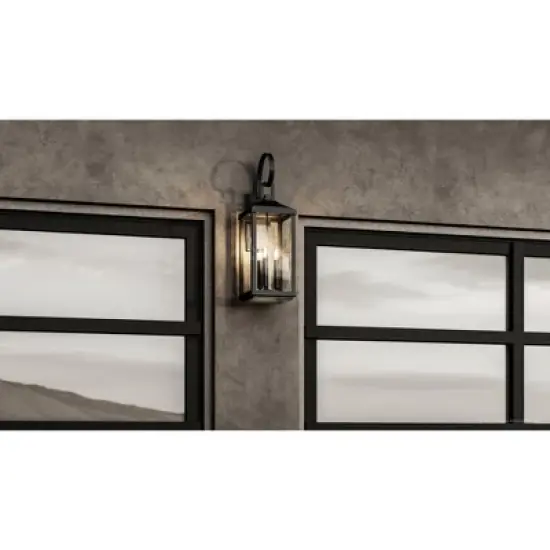 Urban Ambiance Luxury Transitional Outdoor Wall Sconce 30.625''H x 9.5''W,  Midnight Black Finish,  Calderdale Collection, UHP1404 image {1}