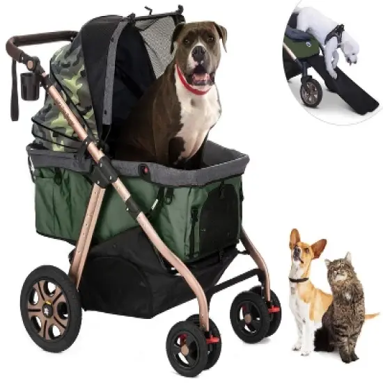 HPZ Pet Rover Titan HD SUV Stroller - Super-Sized Dog/Cat/Pet Stroller SUV Travel Carriage/w Access Ramp/Pumpless Rubber Wheels/Aluminum Frame image {11}