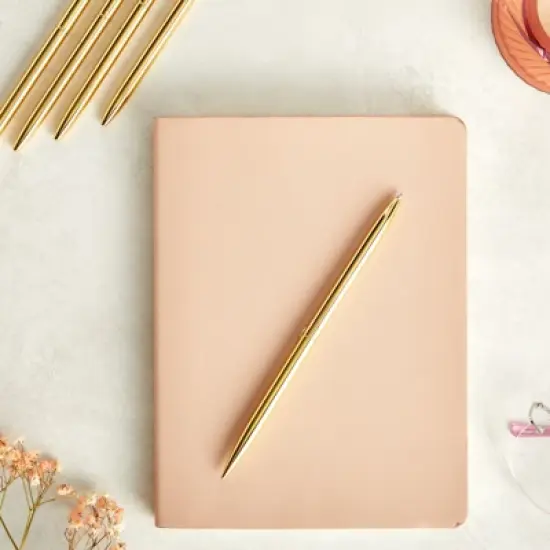 Juvale 12 Pack Retractable Gold Ballpoint Pens Bulk Set for Office Supplies, Black Ink (6.4 in) image {1}