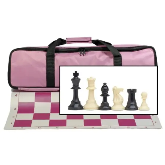 Complete Tournament Chess Set &ndash; Plastic Chess Pieces with Roll-up Chess Board and Travel Canvas Bag image {12}