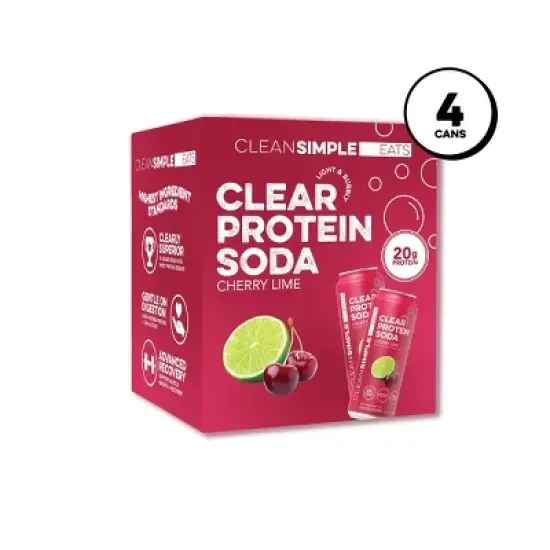 Clean Simple Eats Clear Protein Soda Cherry Lime Cans - 4pk/16 fl oz image {7}