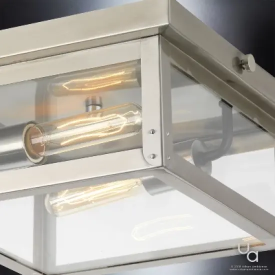 Urban Ambiance Luxury Modern Farmhouse Outdoor Ceiling,  5-1/2"H x 12-3/8"W,  Stainless Steel Finish, UHP1133 image {4}