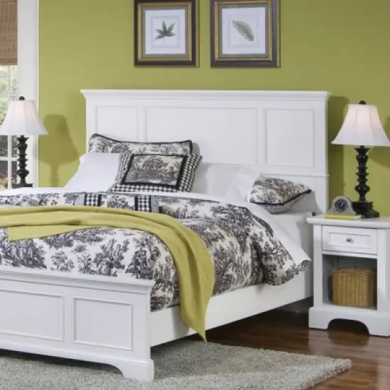 Queen Naples Bed Nightstand and Chest Off White - Homestyles image {2}