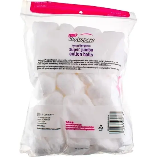 Swisspers - Super Jumbo 100% Cotton Balls - 70 Ct image {1}