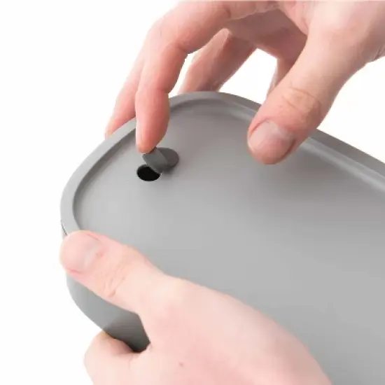 BergHOFF Leo 3Pc Dual Bento Box Set 1.7 Qt. with Strap, Gray & Mint image {4}