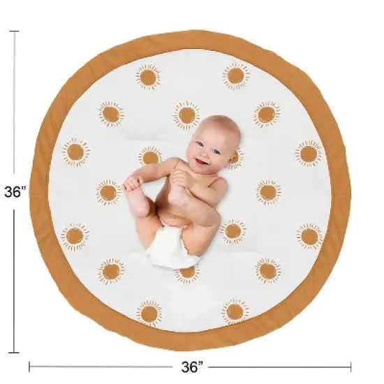 Sweet Jojo Designs Boy or Girl Gender Neutral Unisex Baby Tummy Time Playmat Boho Sun White and Orange image {3}