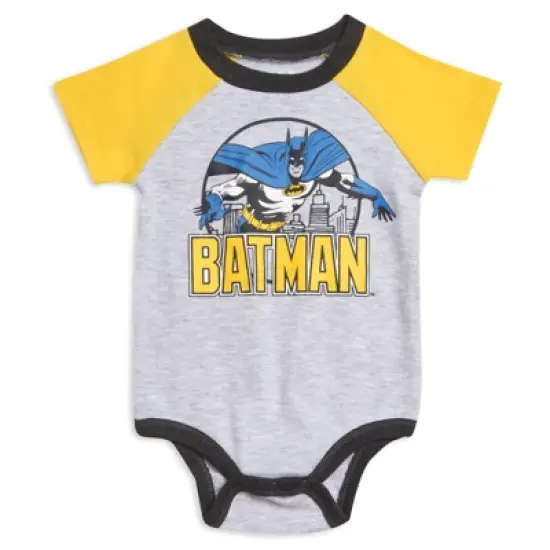 DC Comics Justice League Batman Baby Bodysuit Pullover T-Shirt and Pants 4 Piece Layette Set Newborn to Infant  image {4}