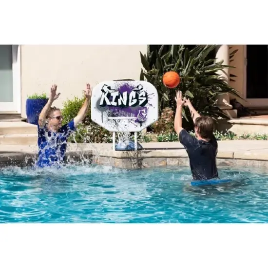 Poolmaster Graffiti Collection NBA Kings Poolside Basketball Hoop Set Durable All-Weather Base image {4}